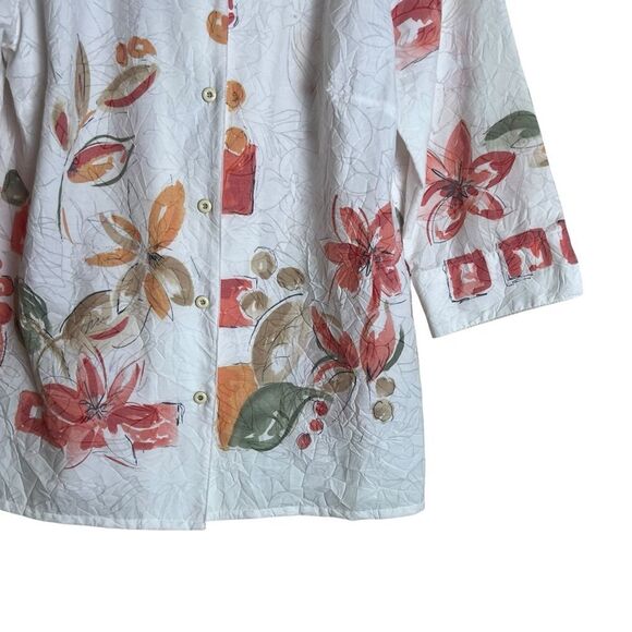 Alia vintage off‎ white floral button down shirt - Picture 6 of 6